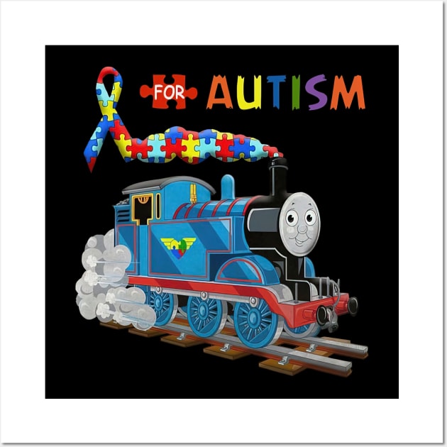 Train Puzzle Pieces Train Lover Autism Awareness Wall Art by Brodrick Arlette Store